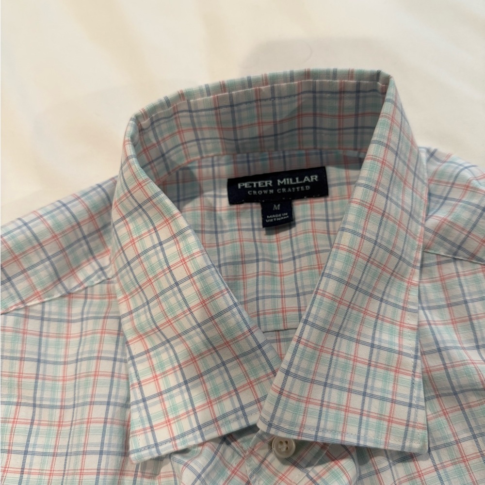 Peter Millar Men's Plaid Shirt - Blue and pink